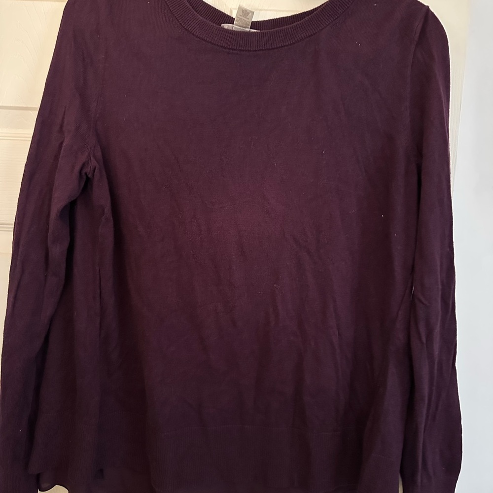 Loft Purple Long Sleeve Sweater, size medium